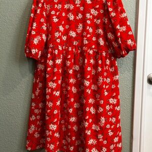 Red Floral Dress